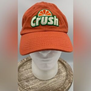 Tee Luv Orange Crush Soda Logo Baseball Hat In Rust Orange W/ Adjustable Strap